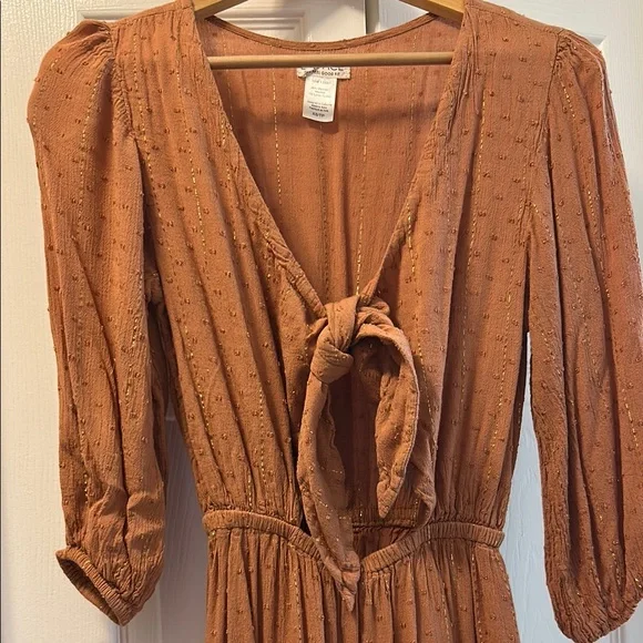 L Space  Rust Orange Tie-Front Dress size XS - Picture 4 of 4